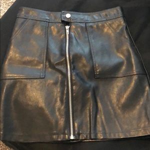 Black leather skirt
